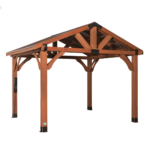 Brookdale 12×10 Cedar Wood Gazebo with PowerPort by Backyard Discovery