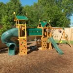 KidKraft Mockingbird View Wooden Swing Set / Playset with Tower, Hoop, Tunnel and Tire Swing - Image 3