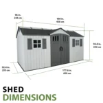 Lifetime 15×8 Storage Shed with Side Entry – UV-Protected HDPE | Model 60206 - Image 4
