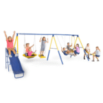 Sportspower Super 10 Metal Swing Set with Lifetime Warranty on Blow Molded Slide - Image 9