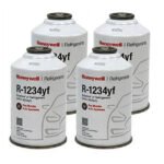R-1234yf Refrigerant – 4 Cans (8oz Each) with HD Brass Can Tap – UK Stock