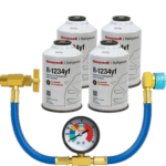 R-1234yf Refrigerant – 4-Pack (8oz Cans) with HD Brass Can Tap – UK Stock