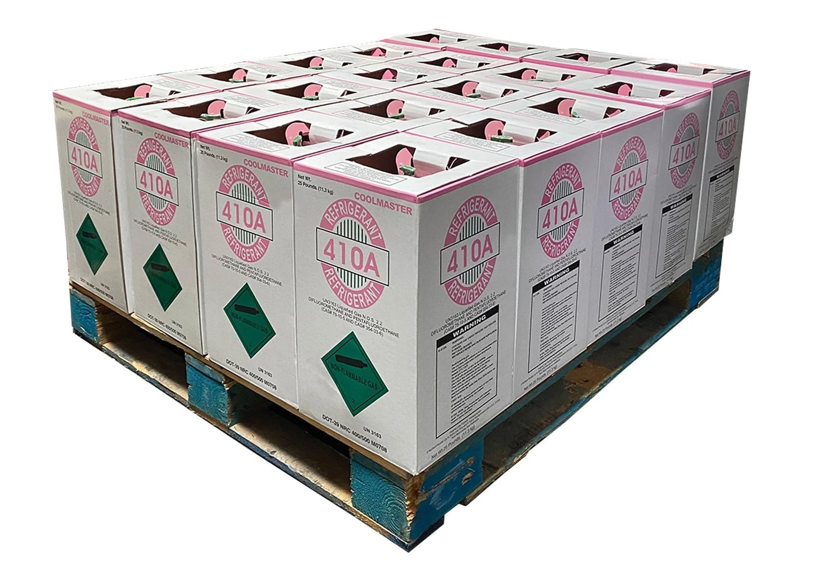Wholesale_Pallet_of_R-410A_Refrigerant_40_Boxes_Free_Freight_Shipping_from_Texas.jpg Half Pallet – 20 × 25lb R-410A Refrigerant – UK Stock - Image 1