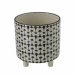 Black and White Stoneware Planter