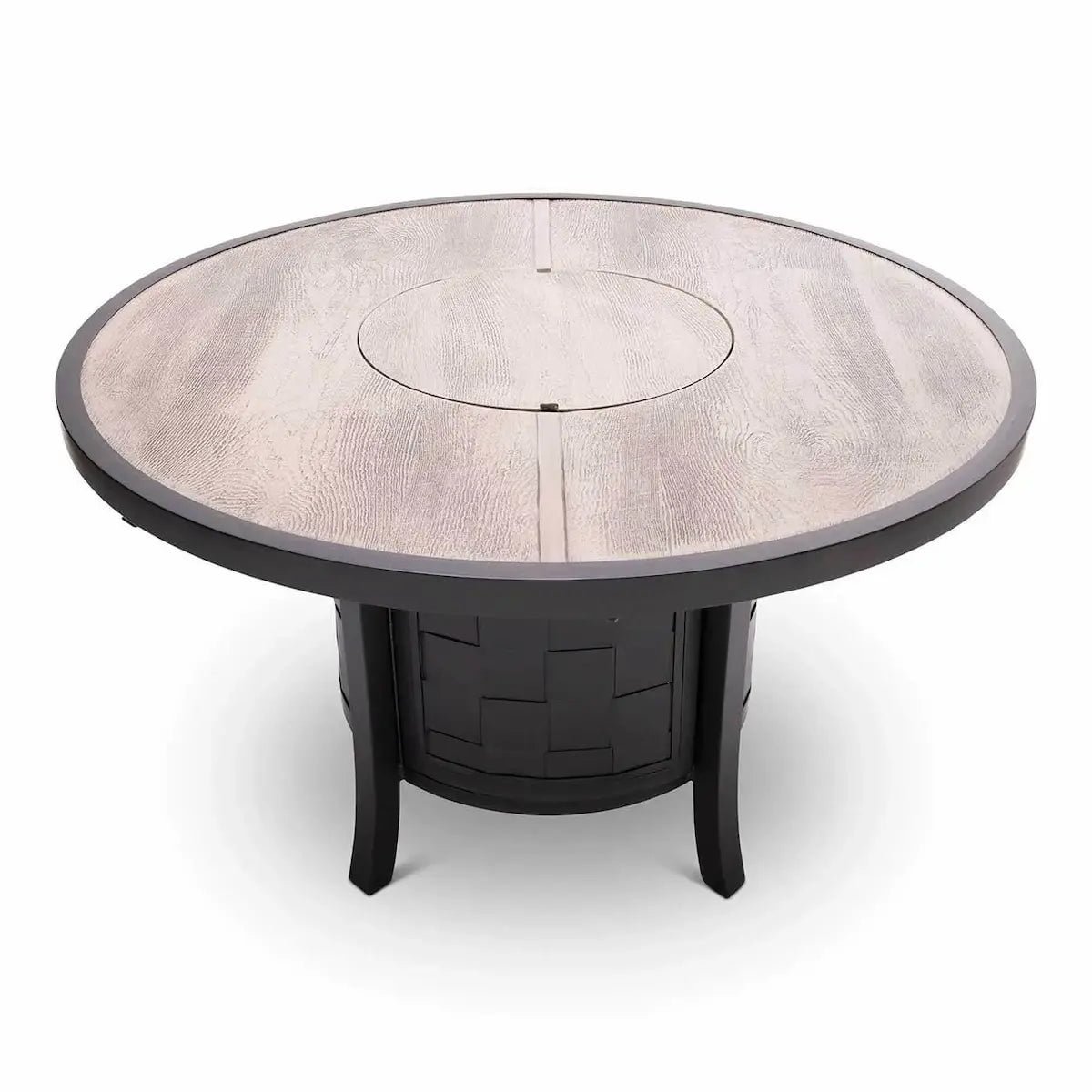 castelle-classical-49-round-fire-pit-dining-table-woodgrain-weathered-wood-top-and-antique-dark-rum-finish-fireplaces-55318191178005.jpg Castelle Classical 49″ Round Fire Pit Dining Table Woodgrain Weathered Wood Top and Antique Dark Rum Finish - Image 1