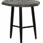 Castelle Nature’s Wood 20″ Side Table with Weathered Wood with Walnut Top and Antique Dark Rum Finish