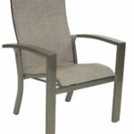 Castelle Orion Sling Dining Chair in Antique Dark Rum Finish with Augustine Oyster Sling