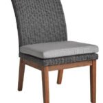 Jensen Outdoor Coral Dining Side Chair in Gray Weave and Level Pumice Cushion