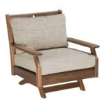 Jensen Outdoor Opal Cushioned Swivel Rocker Lounge Chair with Cast Silver Cushions
