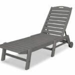 POLYWOOD Nautical Chaise with Wheels in Slate Grey