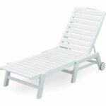 POLYWOOD Nautical Chaise with Wheels in White