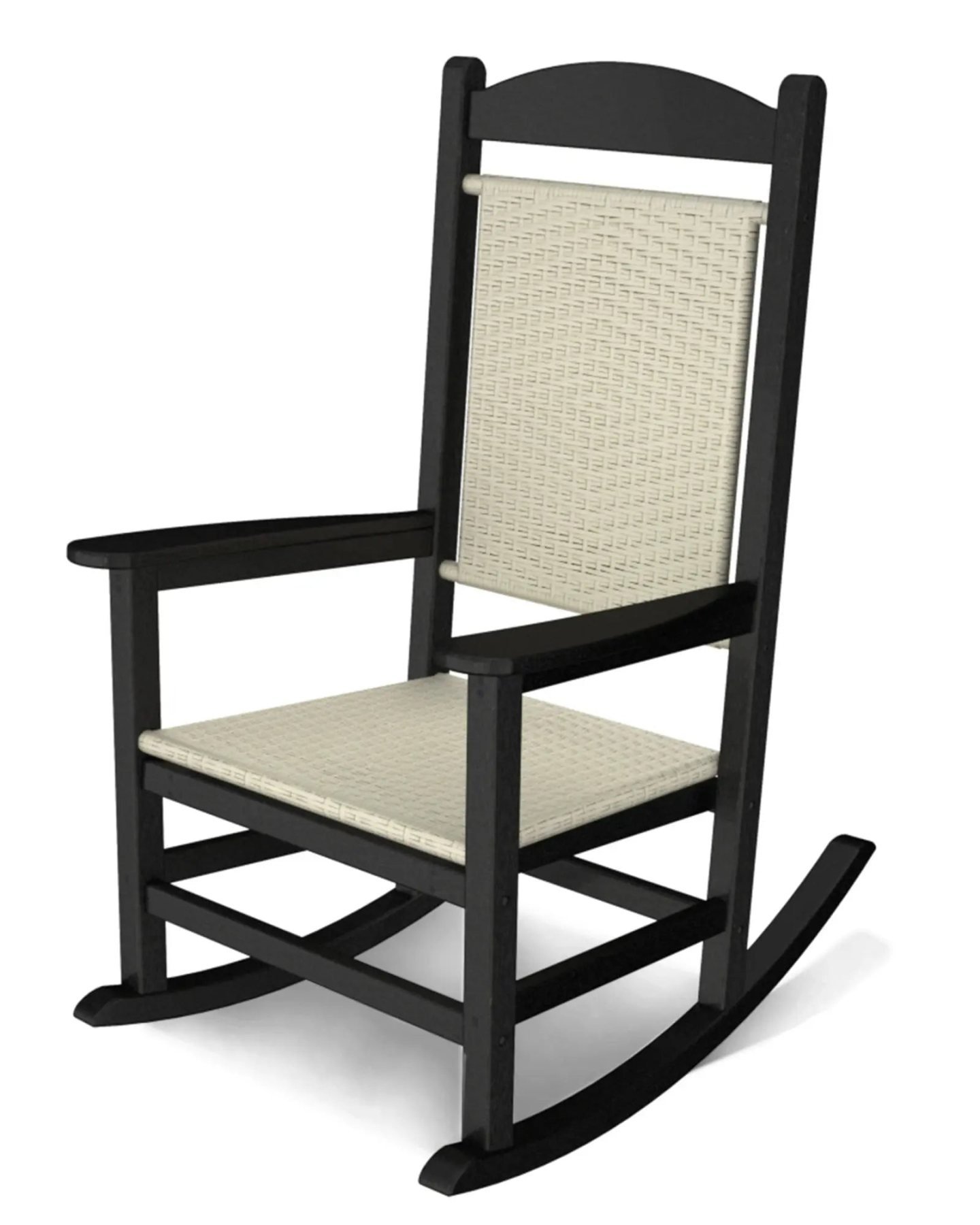 polywood-presidential-woven-rocking-chair-with-black-frame-and-white-loom-55051440357653.jpg POLYWOOD Presidential Woven Rocking Chair with Black Frame and White Loom - Image 1