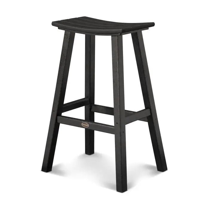 polywood-traditional-saddle-bar-stool-in-black-55051431051541.jpg POLYWOOD Traditional Saddle Bar Stool in Black - Image 1