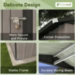 Patiowell 10 ft. W x 12 ft. D Size Upgrade Metal Storage Shed (119 sq. ft.) - Image 2