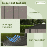 Patiowell 6 ft. W x 4 ft. D Outdoor Storage Brown Metal Shed with Sloping Roof and Double Lockable Door (24.8 sq. ft.) - Image 4