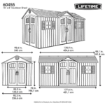 Lifetime 15′ x 8′ Dual Entry Outdoor Storage Shed, Gray - Image 10