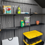 Lifetime 15′ x 8′ Dual Entry Outdoor Storage Shed, Gray - Image 7
