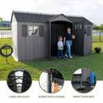 Lifetime 15′ x 8′ Dual Entry Outdoor Storage Shed, Gray - Image 8