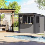 Suncast Cabana Entertainment Shed 8 ft. x 7 ft. Resin Storage Shed (Floor Included) - Image 9