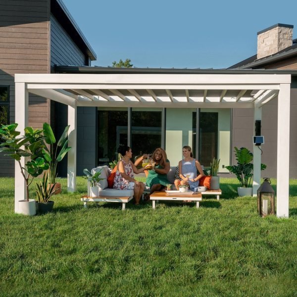 pop-product-393-image-1.jpg 14×10 Windham Modern Steel Pergola With Sail Shade Soft Canopy - Image 1