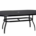 Woodard Deluxe Complete 42×72 Oval Dining Table with Lattice Top in Twilight Finish