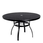 Woodard Deluxe Complete 48in Round Dining Table with Lattice Top in Aztec Bronze Finish