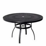 Woodard Deluxe Complete 48in Round Dining Table with Trellis Top in Twilight Finish