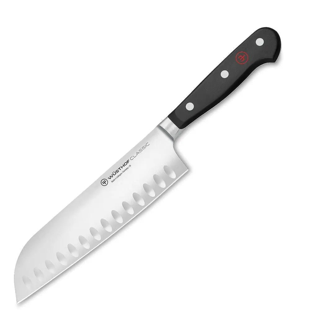 wusthof-classic-7-santoku-knife-with-hollow-edge-kitchen-knives-55062305046805.jpg Wusthof Classic 7″ Santoku Knife with Hollow Edge - Image 1